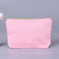 Blank cotton canvas custom logo makeup cosmetic bags